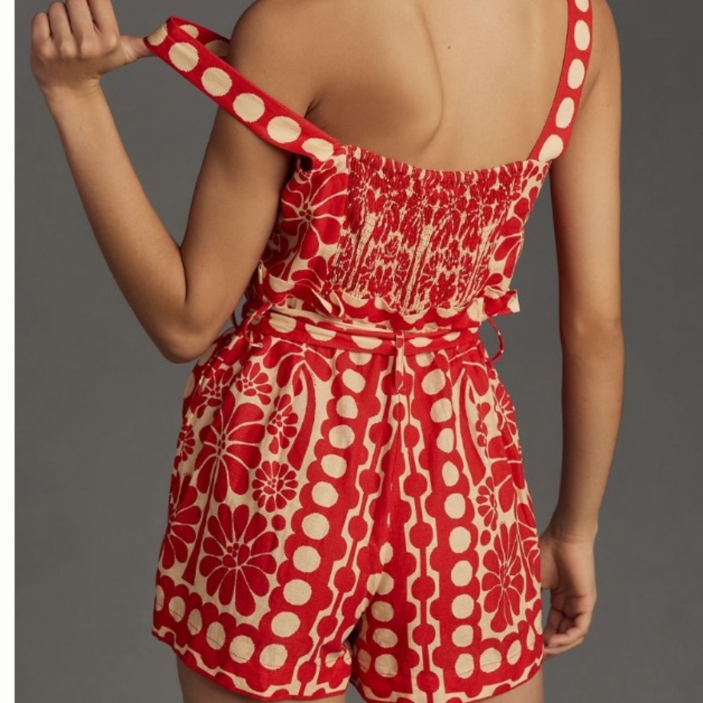 New FARM Rio Palermo Floral Dots Romper - Picture 2 of 3